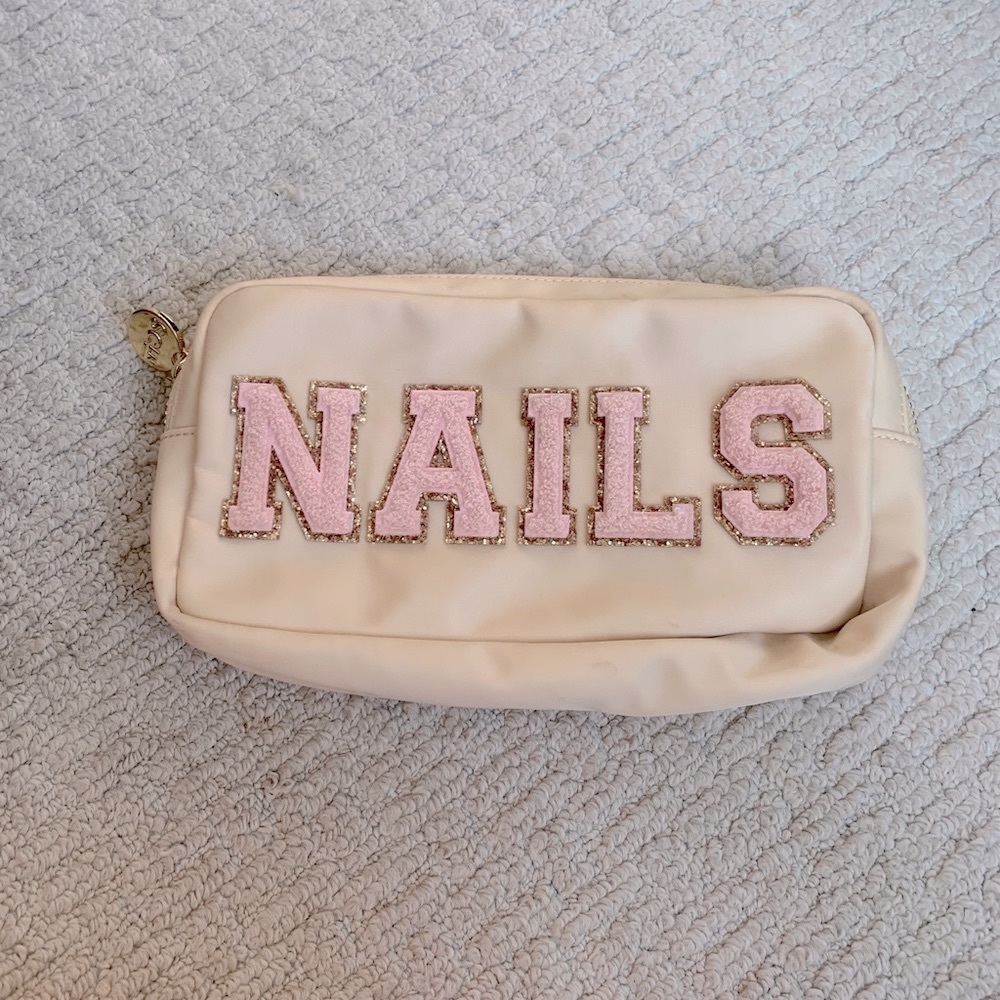 Stoney Clover Lane Small Pouch with Glitter Varsity “Nails”
